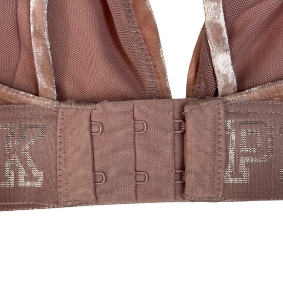 Pink Victorias Secret Womens Bralette Velvet Strappy Pink Size Medium - Picture 5 of 10